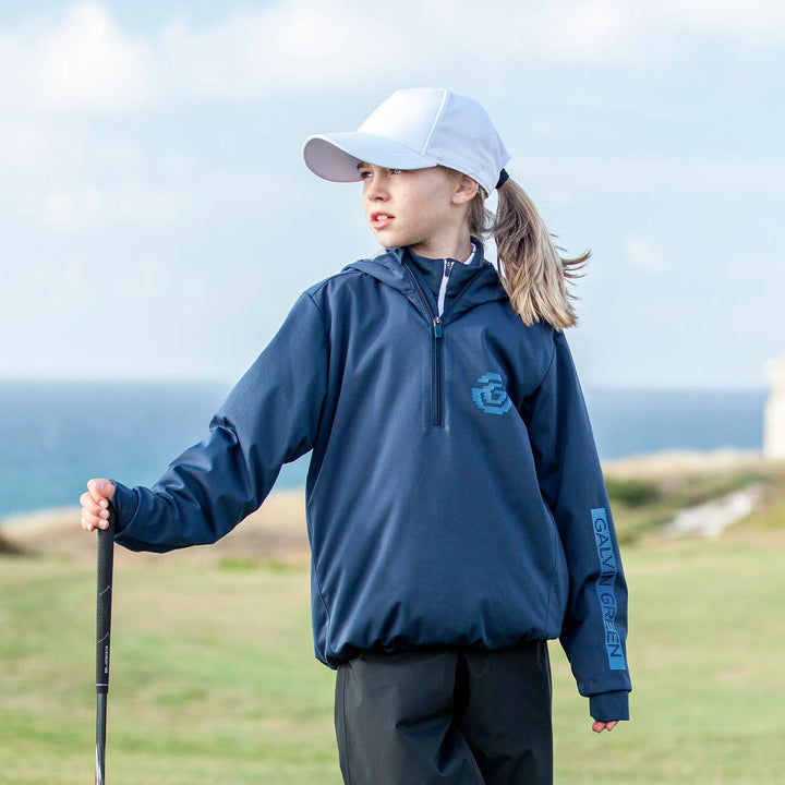 Rafael is a Windproof and water repellent golf jacket for Juniors in the color Navy(7)