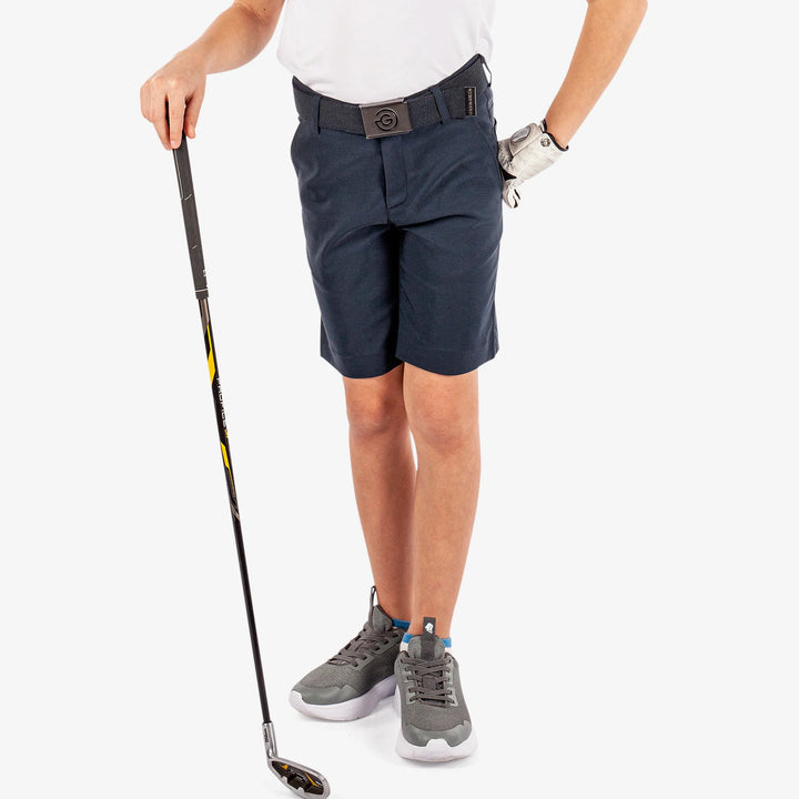 Raul is a Breathable golf shorts for Juniors in the color Navy(1)