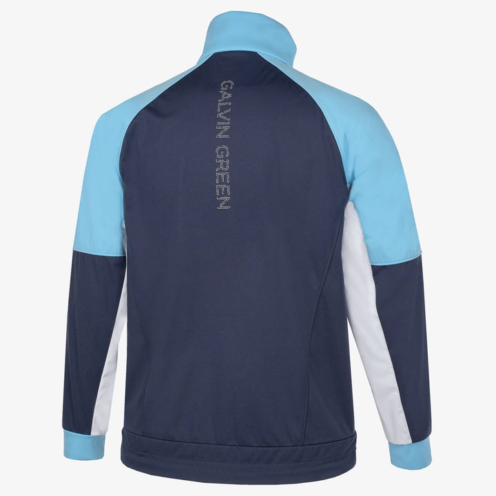 Remi is a Windproof and water repellent golf jacket for Juniors in the color Navy/Alaskan Blue/Wh(9)