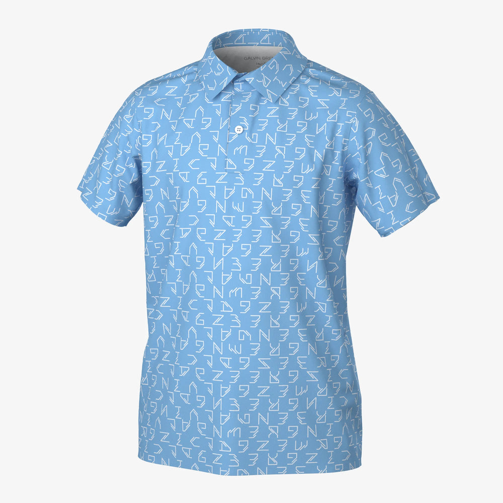 Rickie is a Breathable short sleeve golf shirt for Juniors in the color Alaskan Blue(0)