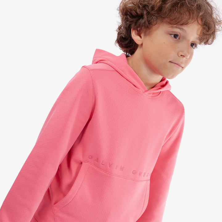 Rico is a Insulating golf sweatshirt for Juniors in the color Camelia Rose(3)