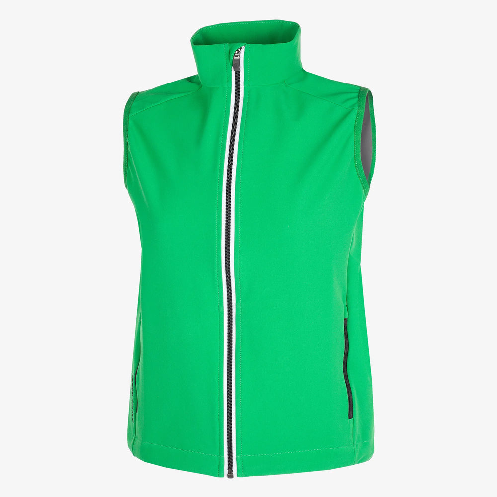 Rio is a Windproof and water repellent golf vest for Juniors in the color Golf Green(0)