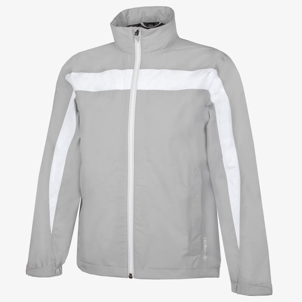Robert is a Waterproof golf jacket for Juniors in the color Sharkskin/White(0)