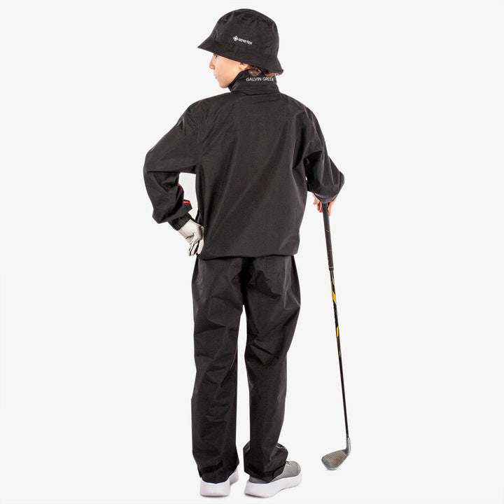 Robert is a Waterproof golf jacket for Juniors in the color Black/Red(8)