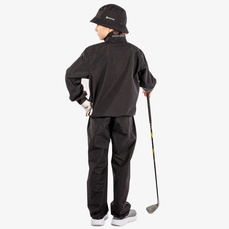 Robert is a Waterproof golf jacket for Juniors in the color Black/Red(8)
