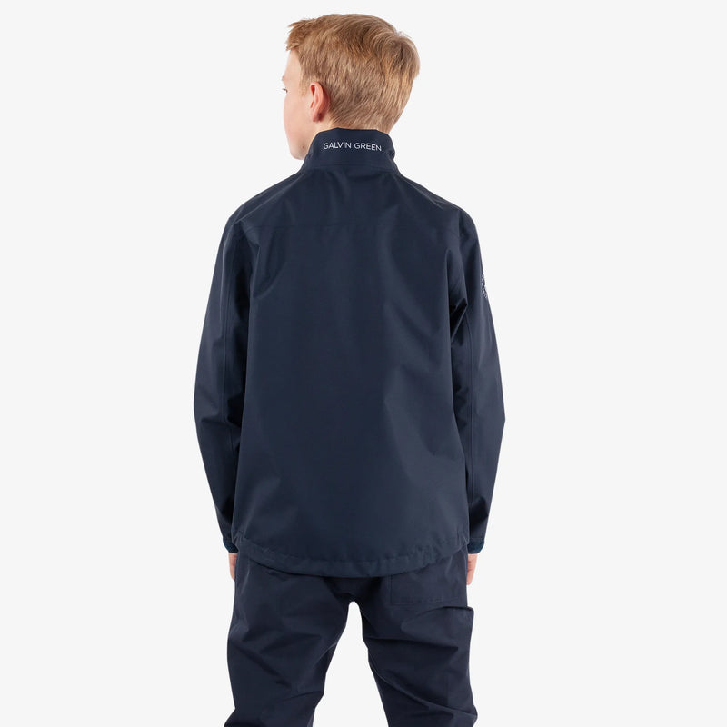 Robert is a Waterproof golf jacket for Juniors in the color Navy/White(5)