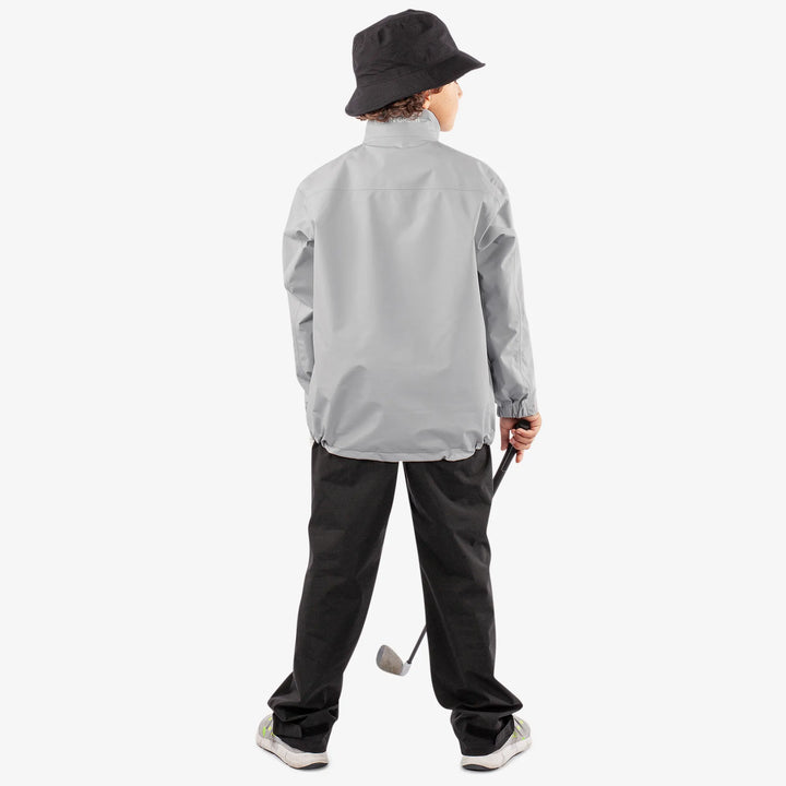 Robert is a Waterproof golf jacket for Juniors in the color Sharkskin/White(8)