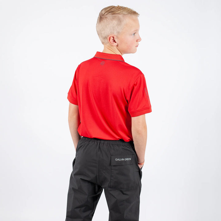 Rod is a Breathable short sleeve golf shirt for Juniors in the color Red(4)