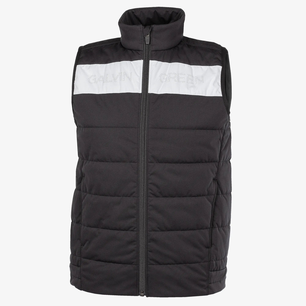 Ronie is a Windproof and water repellent golf vest for Juniors in the color Black/White(0)