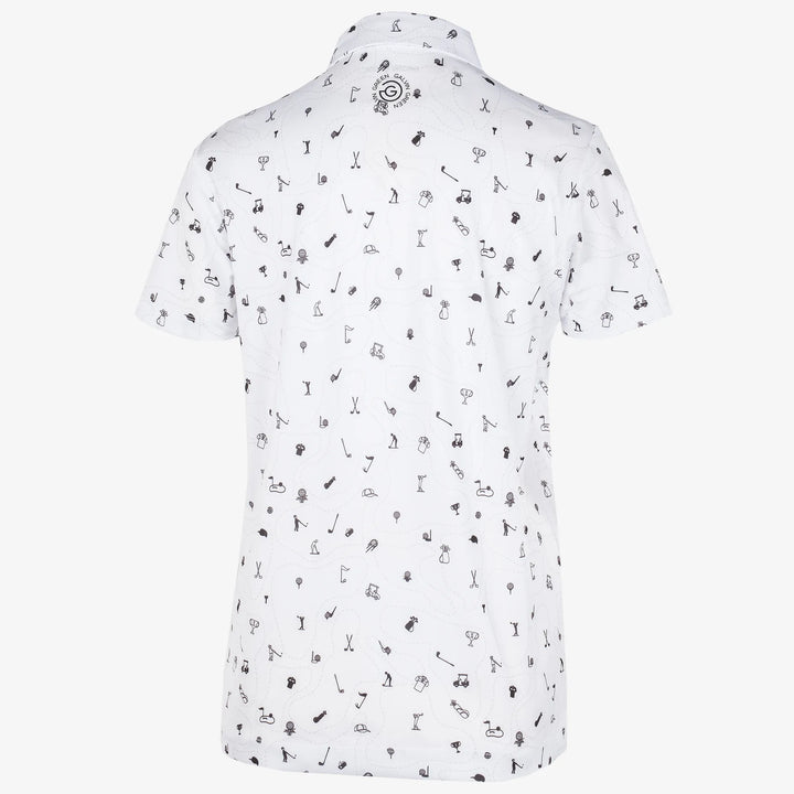 Rowan is a Breathable short sleeve golf shirt for Juniors in the color White/Black(7)