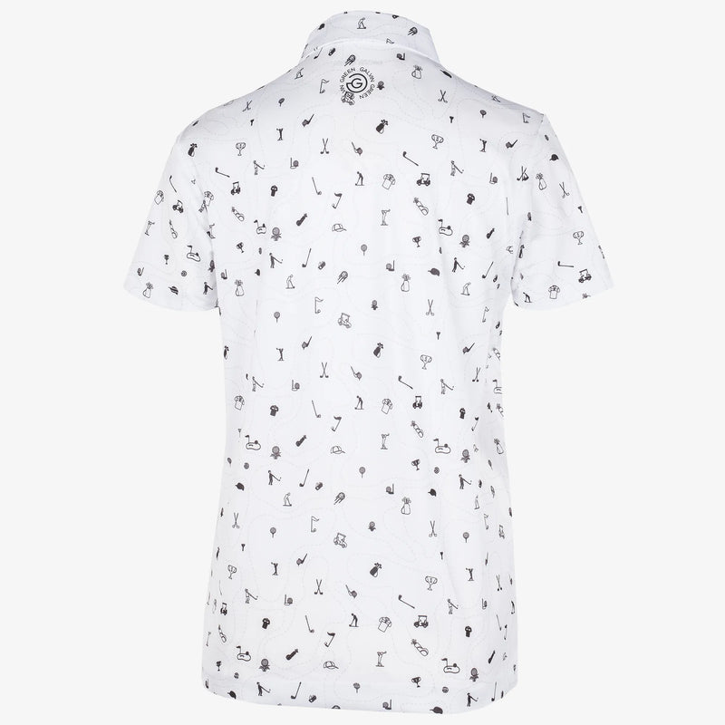 Rowan is a Breathable short sleeve golf shirt for Juniors in the color White/Black(7)