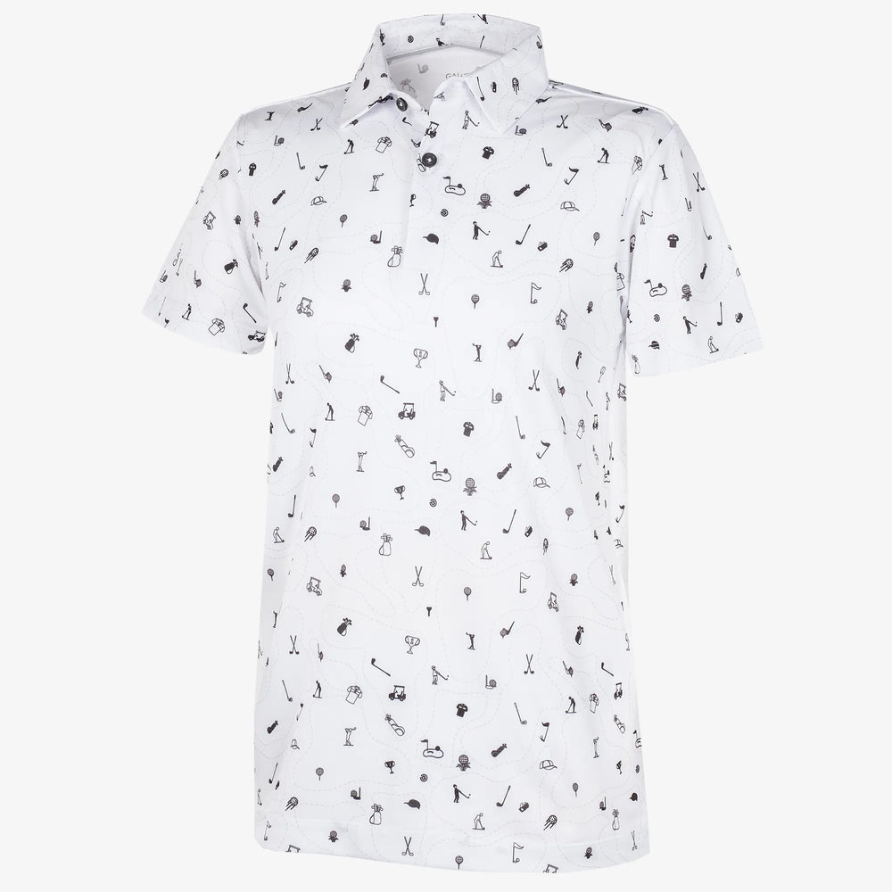 Rowan is a Breathable short sleeve golf shirt for Juniors in the color White/Black(0)