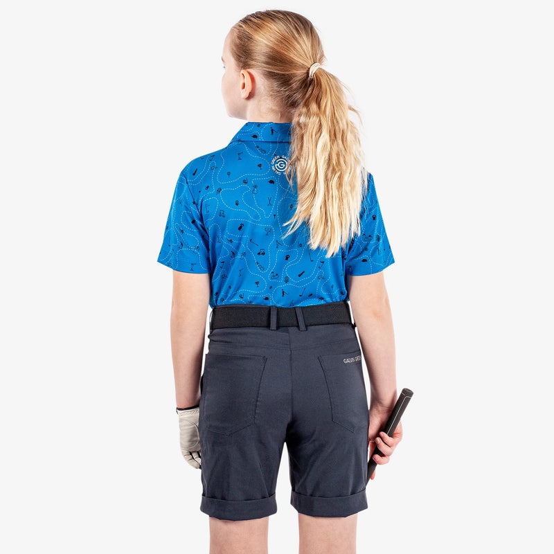 Rowan is a Breathable short sleeve golf shirt for Juniors in the color Blue/Navy(4)