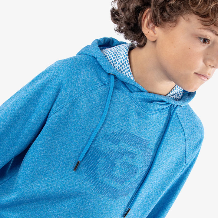 Ryker is a Insulating golf sweatshirt for Juniors in the color Blue Melange (3)