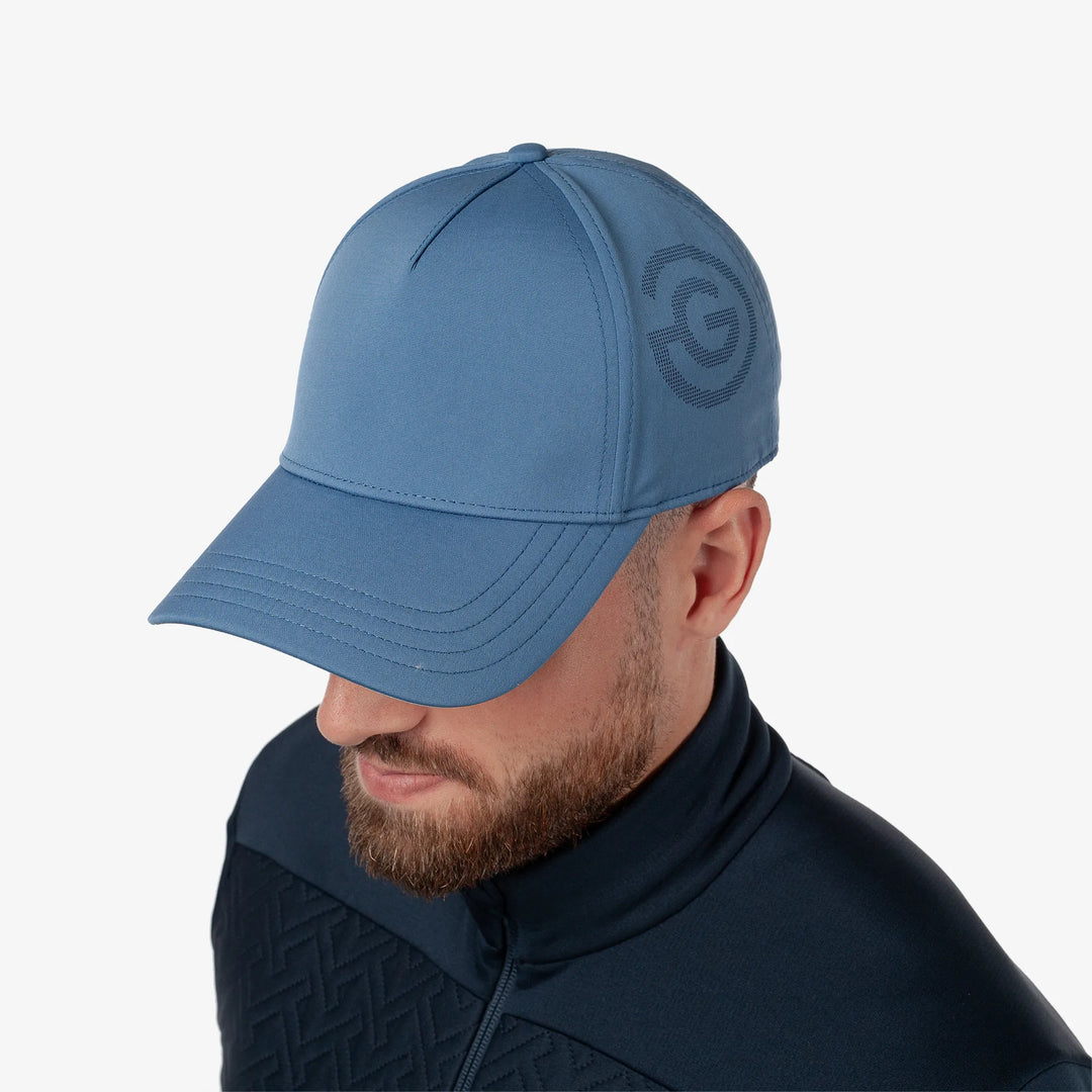 Sanford is a Lightweight solid golf cap in the color Moonlight Blue(2)