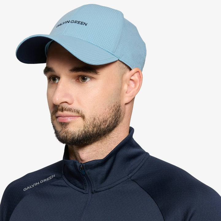 Shane is a Breathable golf hat in the color Crystal Blue/Navy(1)