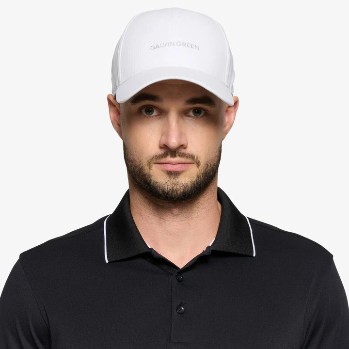 Shane is a Breathable golf hat in the color White/Cool Grey(2)