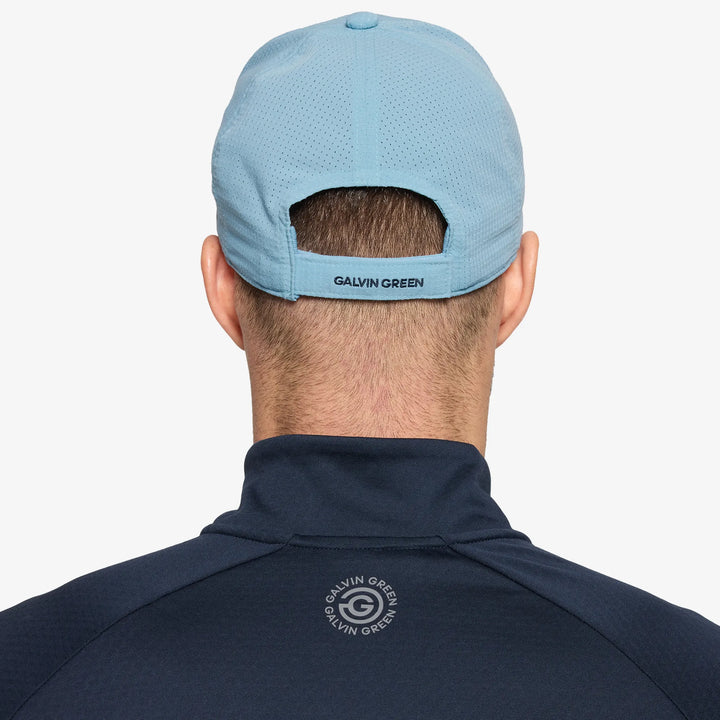 Shane is a Breathable golf hat in the color Crystal Blue/Navy(3)