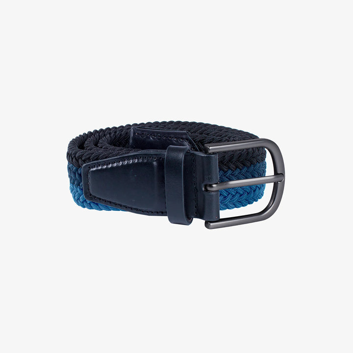 Will is a Elastic golf belt in the color Navy/Ensign Blue/Niagra Blue(1)
