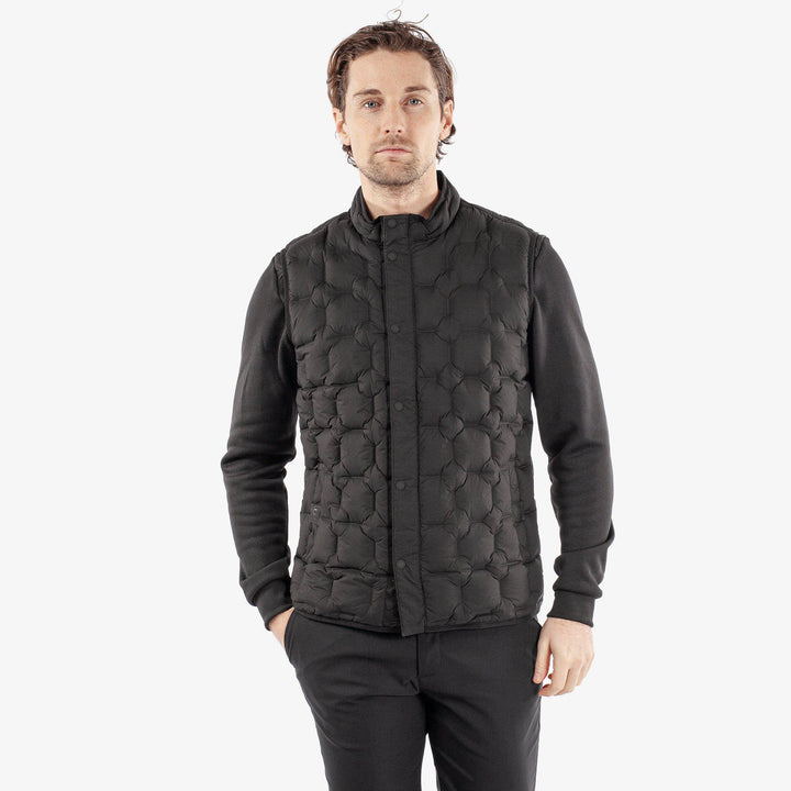 Hector is a Windproof and water repellent golf vest for Men in the color Black(1)