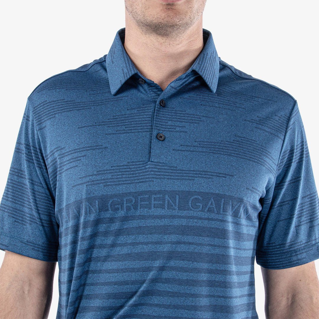 Maximus is a Breathable short sleeve golf shirt for Men in the color Blue/Navy(4)