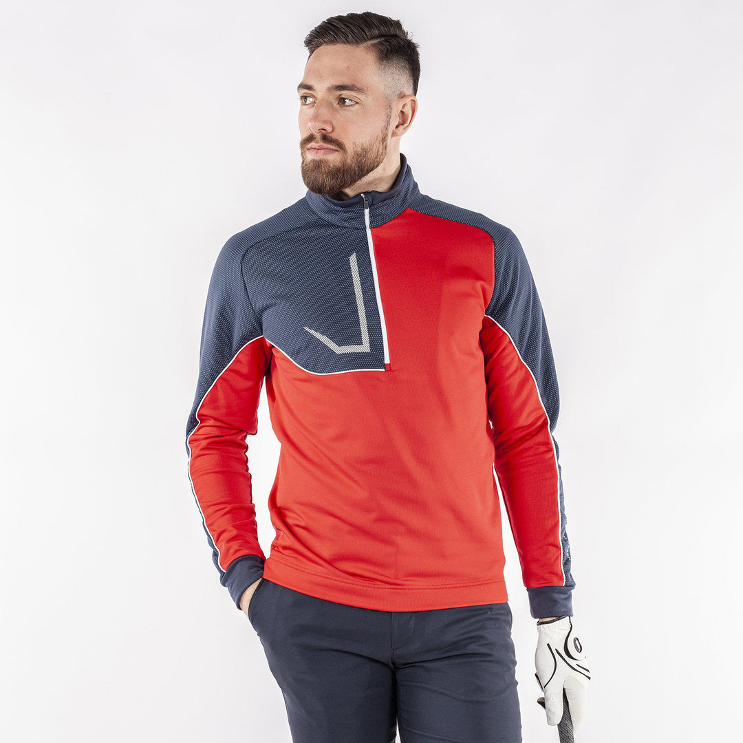 Daxton is a Insulating golf mid layer for Men in the color Sporty Red(1)