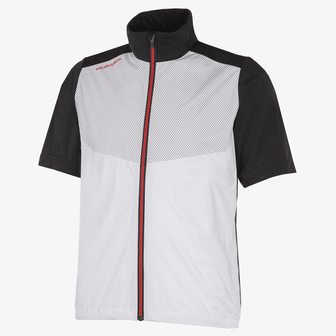 Livingston is a Windproof and water repellent golf jacket for Men in the color White/Black/Red(0)