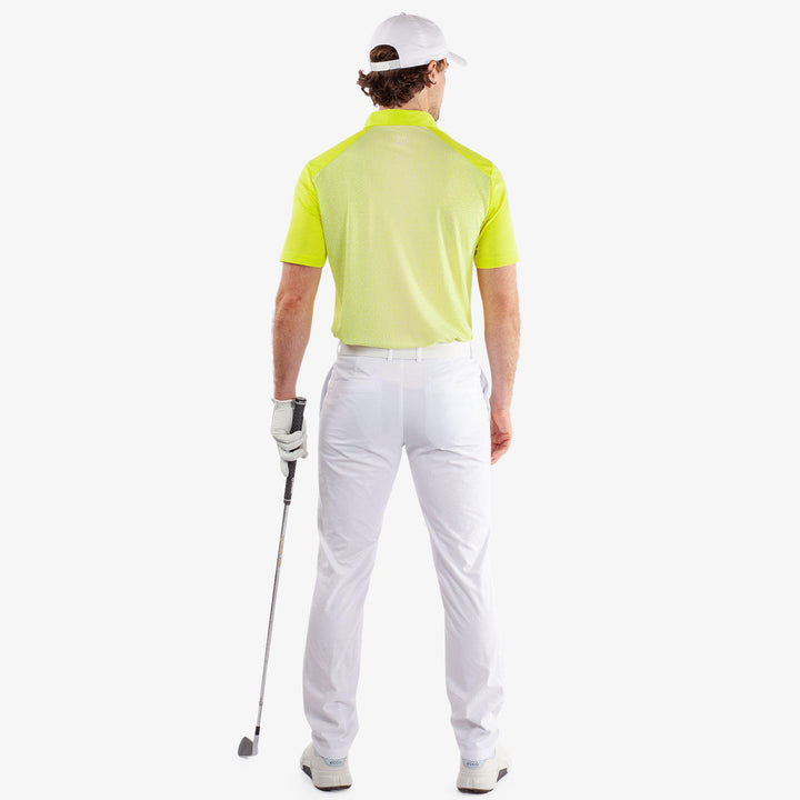 Mile is a Breathable short sleeve golf shirt for Men in the color Sunny Lime/White(6)