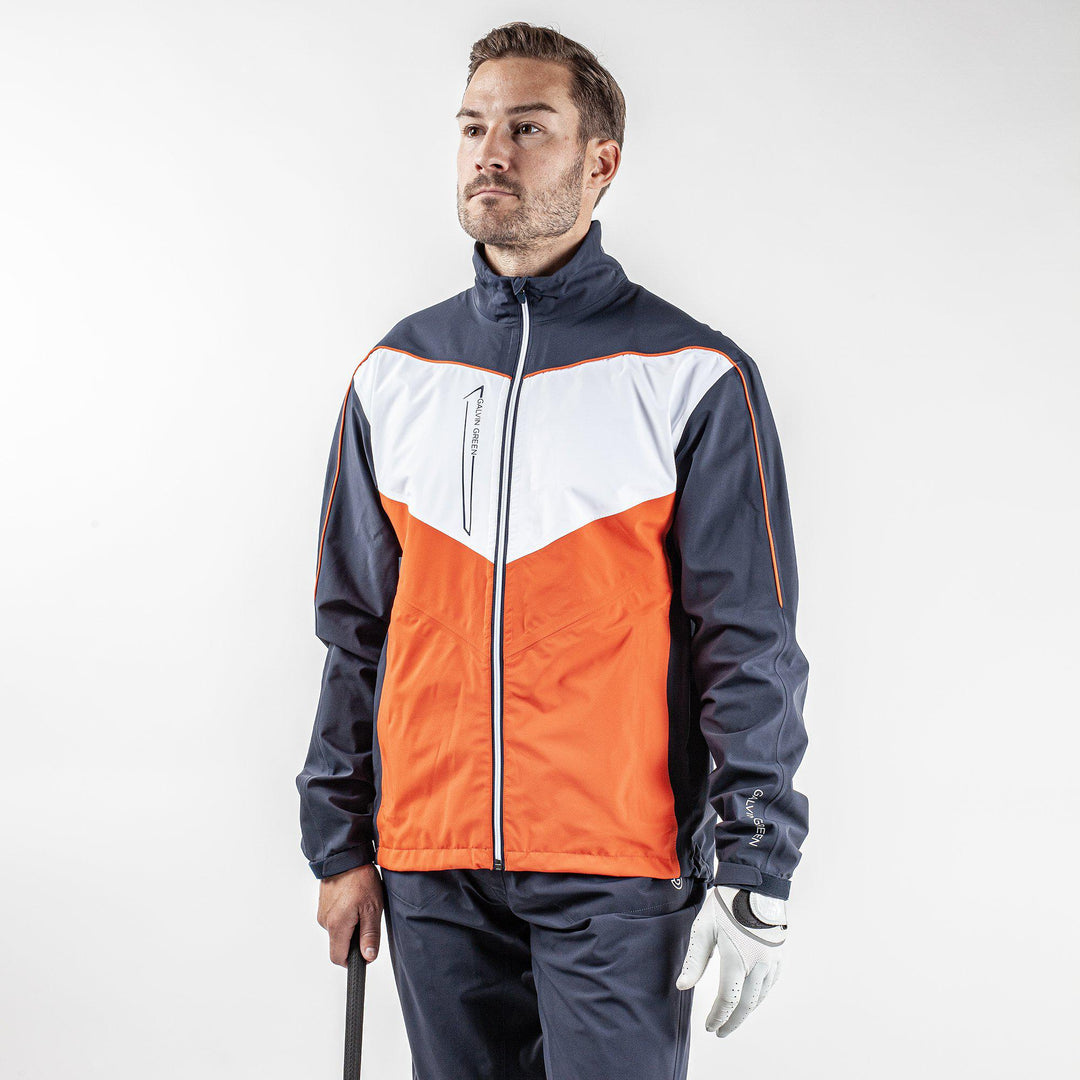 Armstrong is a Waterproof jacket for Men in the color Navy/White/Orange (1)