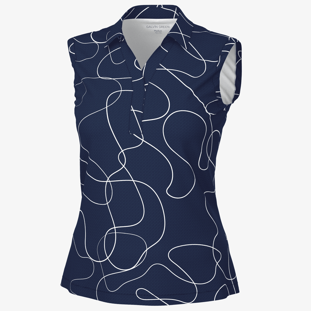 Margie is a Breathable short sleeve golf shirt for Women in the color Navy/White(0)