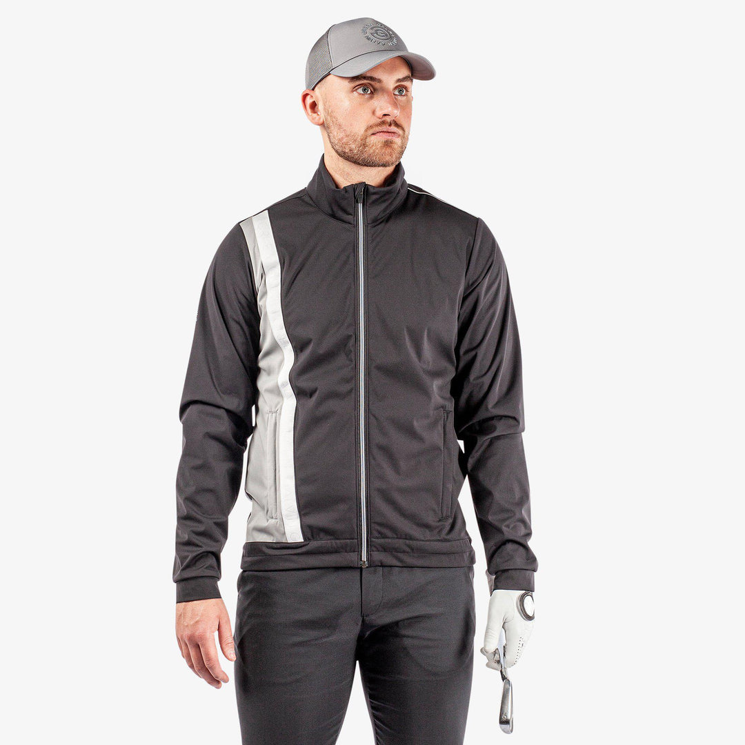 Lucien is a Windproof and water repellent golf jacket for Men in the color Black/Sharkskin/Cool Grey(1)