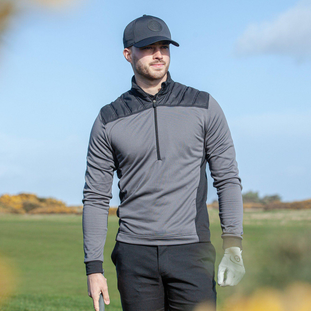 Durante is a Insulating golf mid layer for Men in the color Forged Iron/Black (11)
