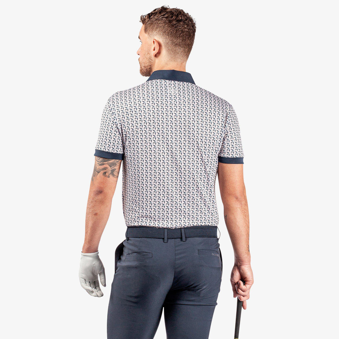 Malcolm is a Breathable short sleeve golf shirt for Men in the color Cool Grey/Navy/White(5)
