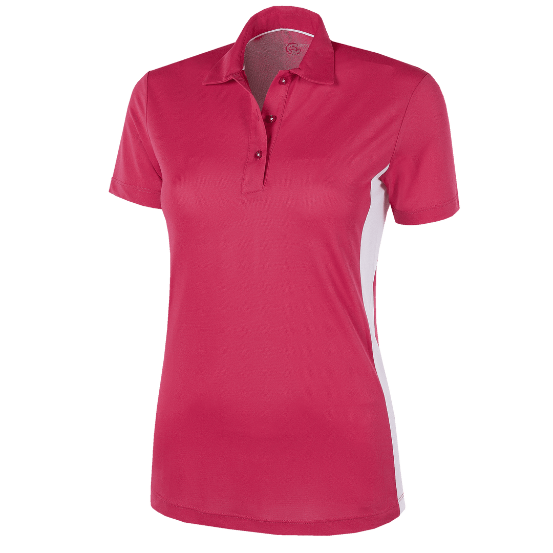 Maia is a Breathable short sleeve golf shirt for Women in the color Sugar Coral(0)