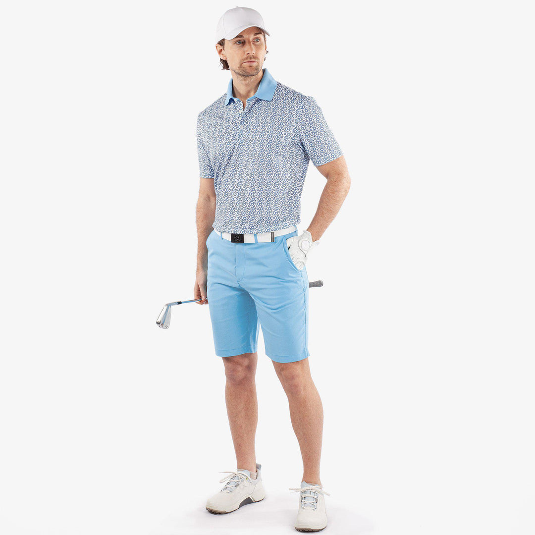 Miracle is a Breathable short sleeve golf shirt for Men in the color Alaskan Blue/White(2)