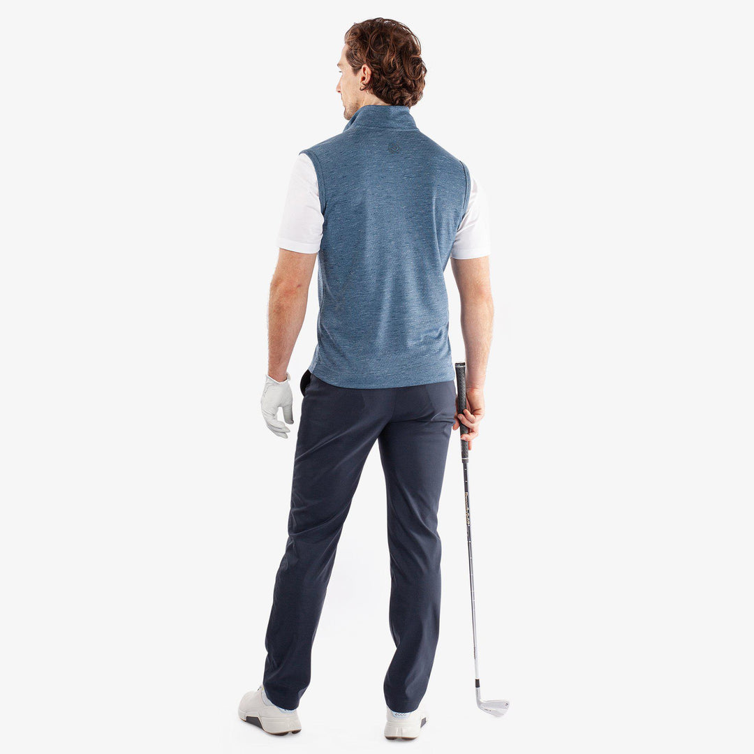 Del is a Insulating golf vest for Men in the color Blue Melange (6)