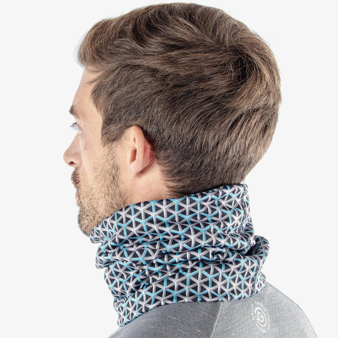 Delta is a Insulating golf neck warmer in the color Aqua/Navy(3)
