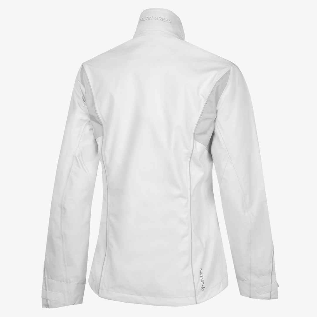 Ally is a Waterproof Jacket for  in the color White/Cool Grey(9)