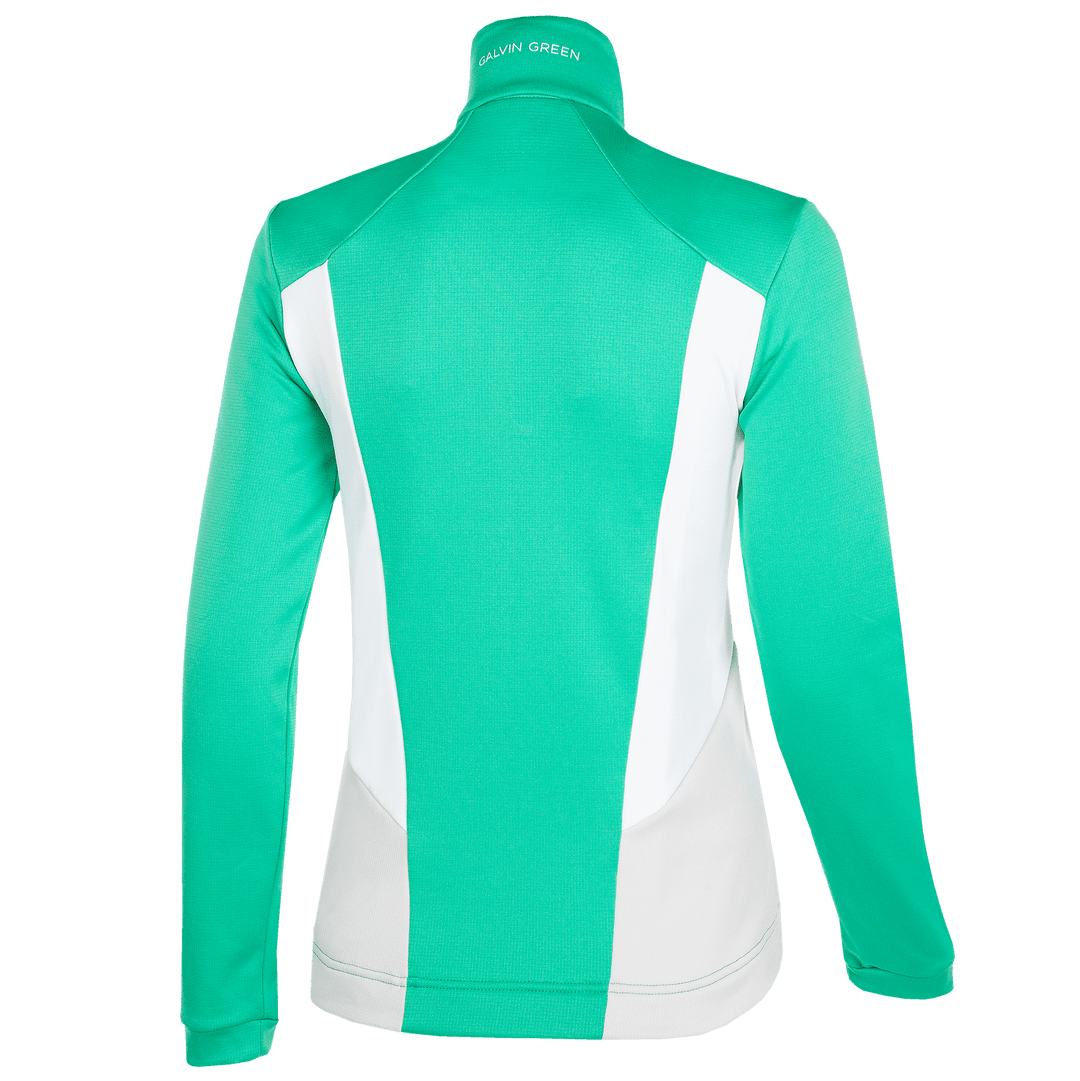Donella is a Insulating golf mid layer for Women in the color Holly Green/White/Cool Grey(9)