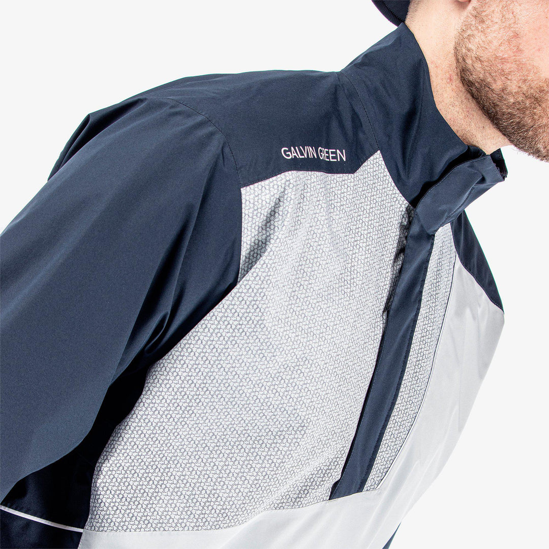 Axley is a Waterproof jacket for  in the color Navy/Cool Grey/White(3)