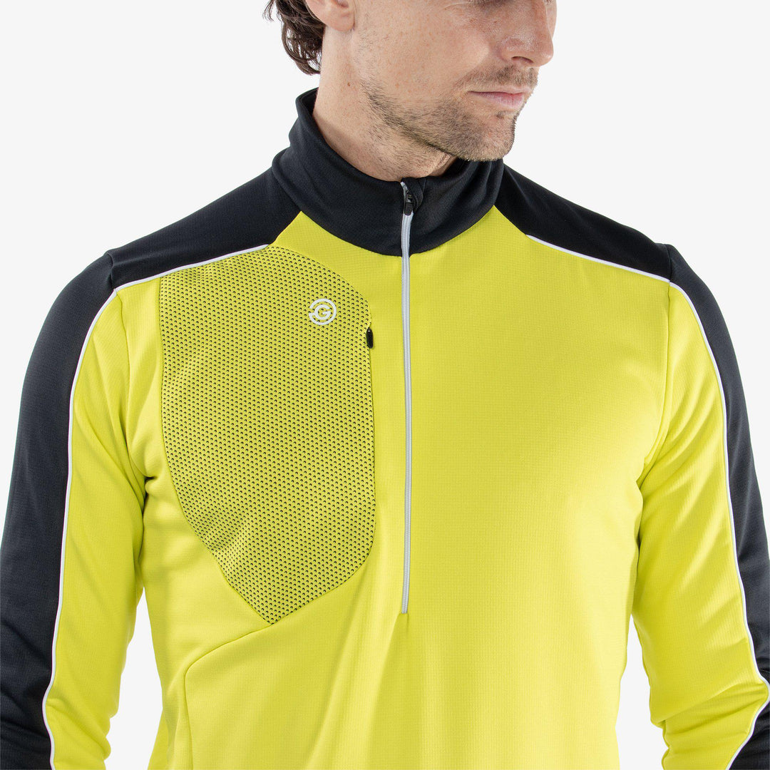 Dave is a Insulating golf mid layer for Men in the color Sunny Lime/Black(3)