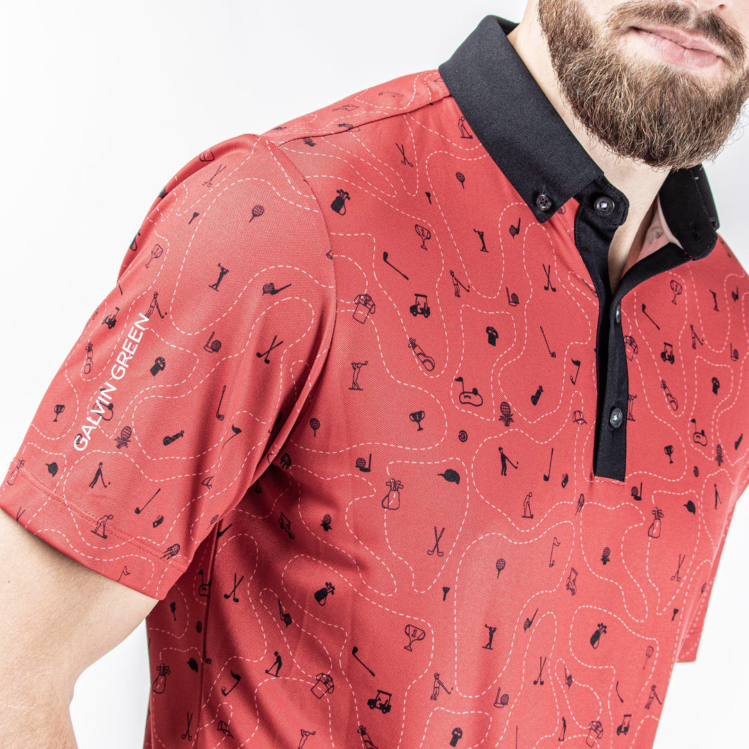 Miro is a Breathable short sleeve shirt for Men in the color Red(3)