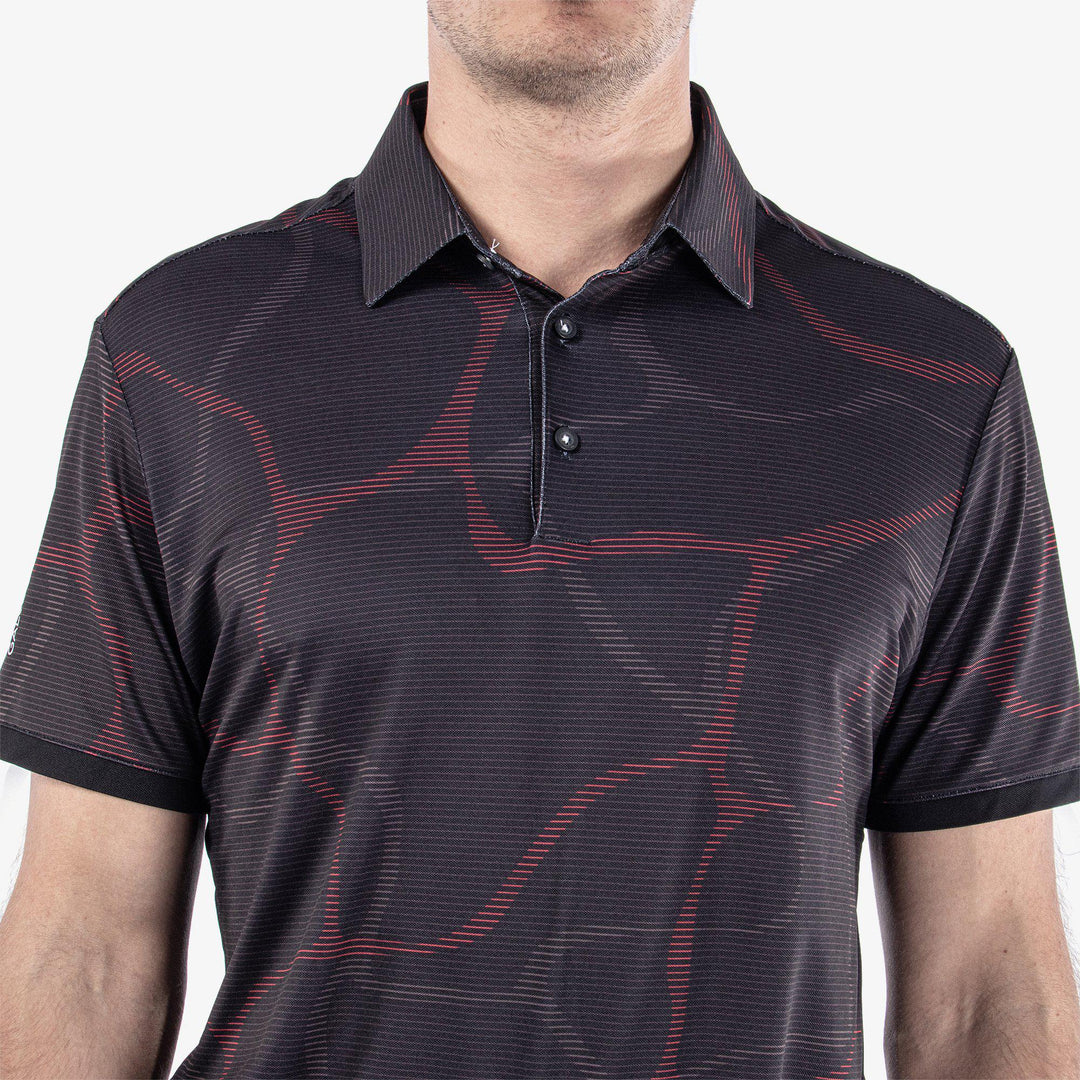 Markos is a Breathable short sleeve shirt for  in the color Black/Red(4)