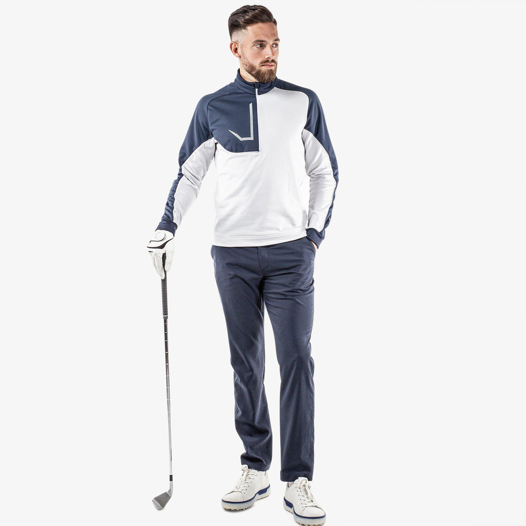Daxton is a Insulating golf mid layer for Men in the color Navy/Cool Grey/White(2)