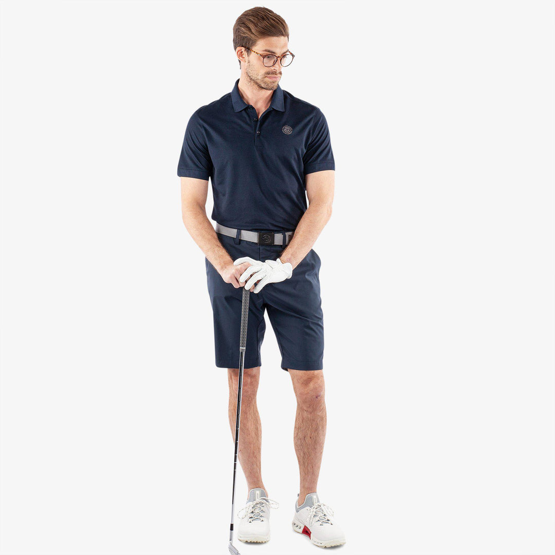Maximilian is a Breathable short sleeve golf shirt for Men in the color Navy(2)