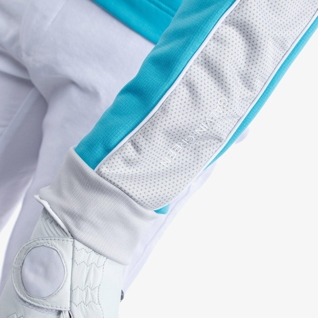 Daxton is a Insulating golf mid layer for Men in the color Aqua/Cool Grey/White(5)