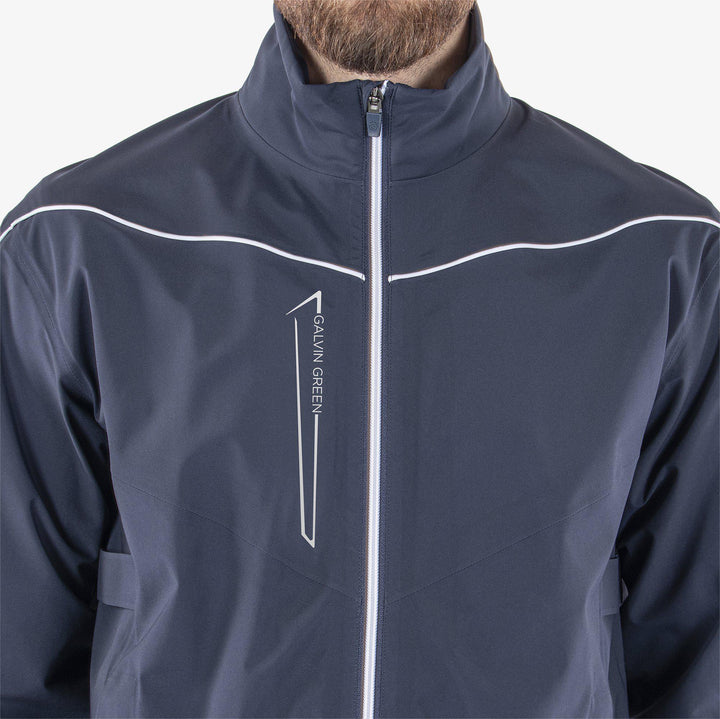 Armstrong solids is a Waterproof jacket for Men in the color Navy/White(3)