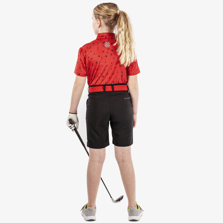 Rowan is a Breathable short sleeve golf shirt for Juniors in the color Red/Black(6)