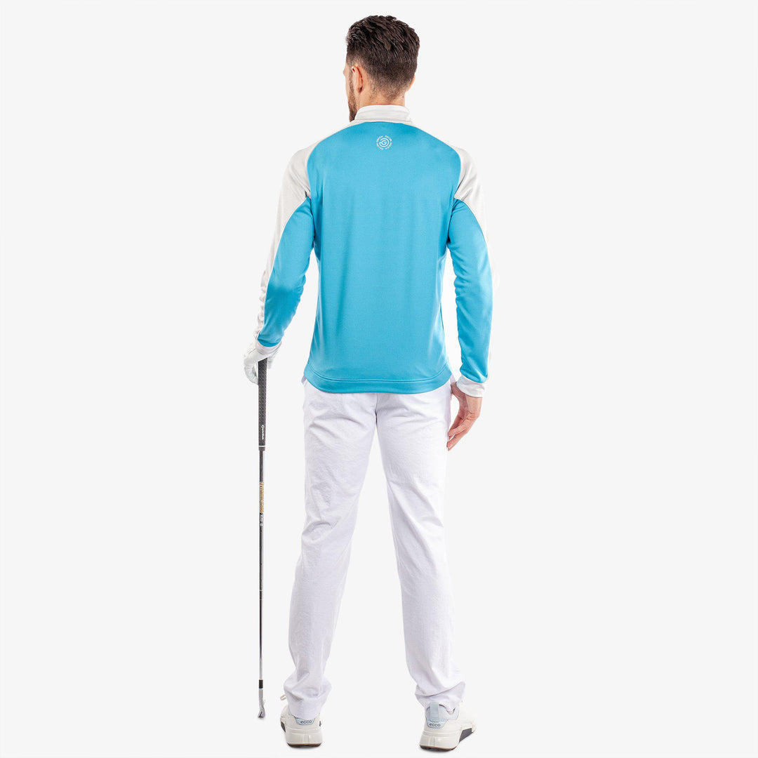 Daxton is a Insulating golf mid layer for Men in the color Aqua/Cool Grey/White(8)
