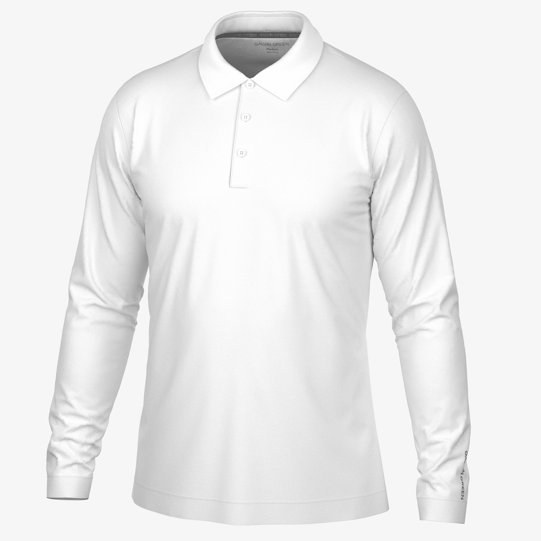 Michael is a Breathable long sleeve golf shirt for Men in the color White(0)
